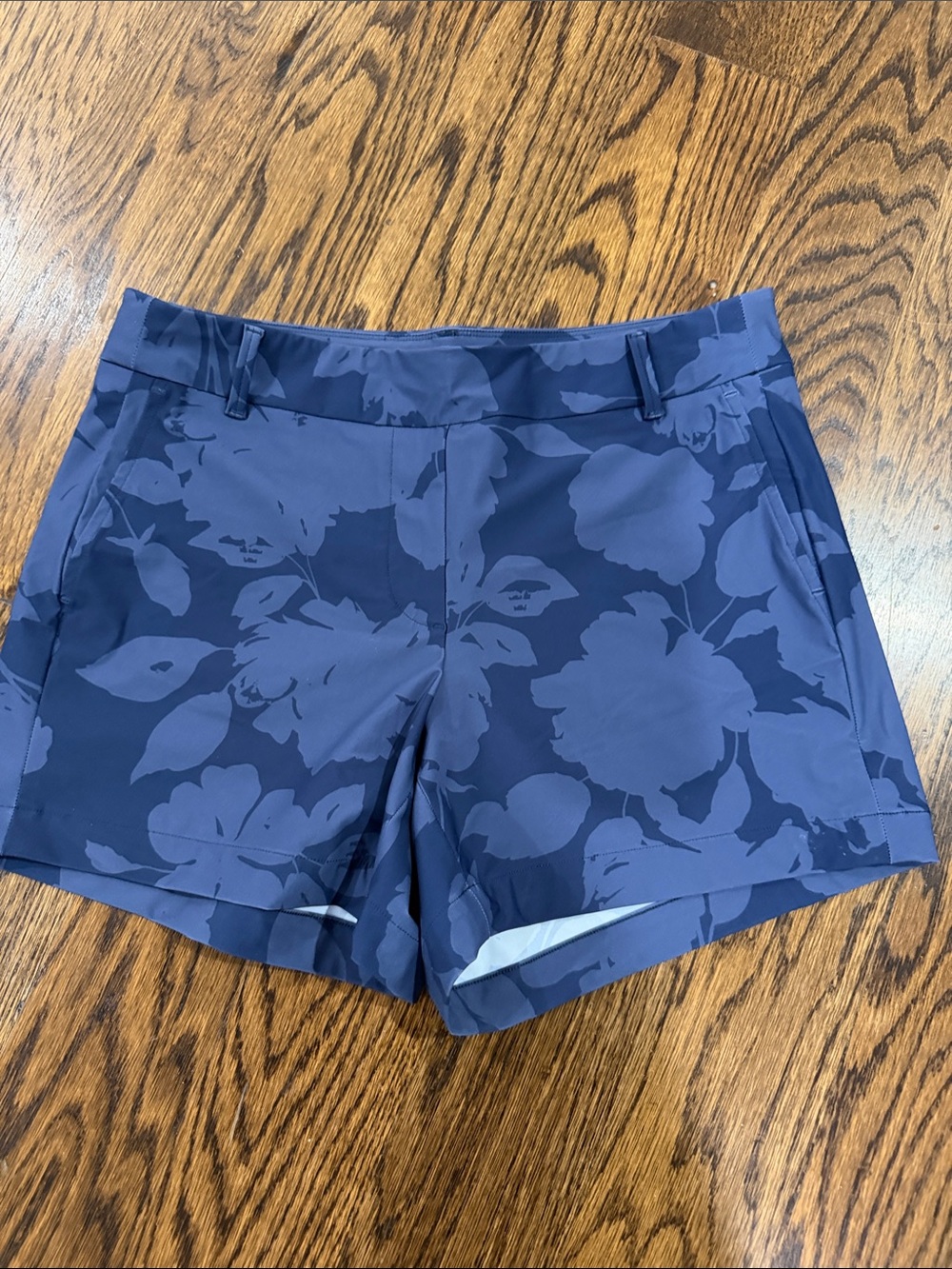 SPANX Navy Floral Athletic Shorts